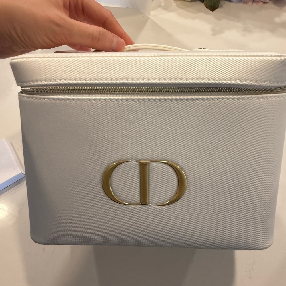 Authentic White Christian Dior Beauty Vanity Bag